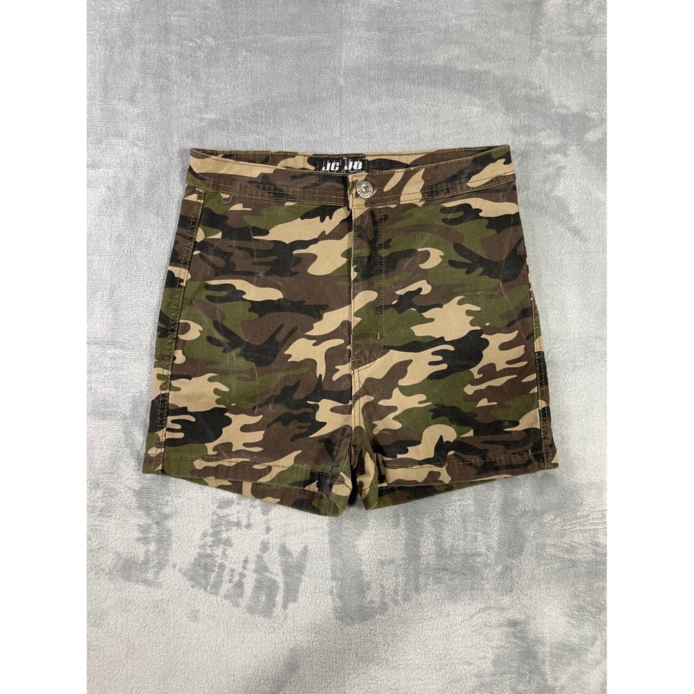 JC & JQ Jeans Womens Camo High Waisted Shorts GS3050-CM Size L Green Brown